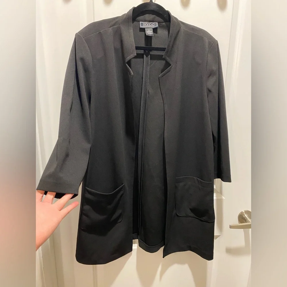 New York & Company Women's Plus Size Black Jacket Blazer - 3/4 Sleeve - Picture 5 of 7